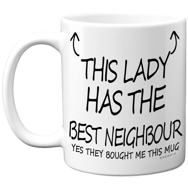 Stuff4 Best Neighbour Mug or Neighbour Gifts, 11oz Ceramic Dishwasher Safe Premium Mugs Housewarming Gift, House Warming Gifts, New House Gift Ideas, Moving House Gifts