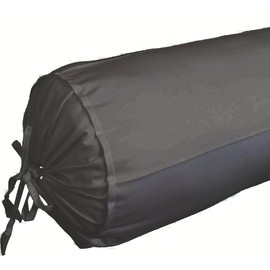 SAHARBEDDINGS 2 Pieces Cervical Neck Roll Pillow Cover with Cotton Bolster Pillowcases for Cylindrical Cushion and Drawstring Closure Round Neck Pillowcase Black, 6 x 24 Inch (15 x 60 cm)