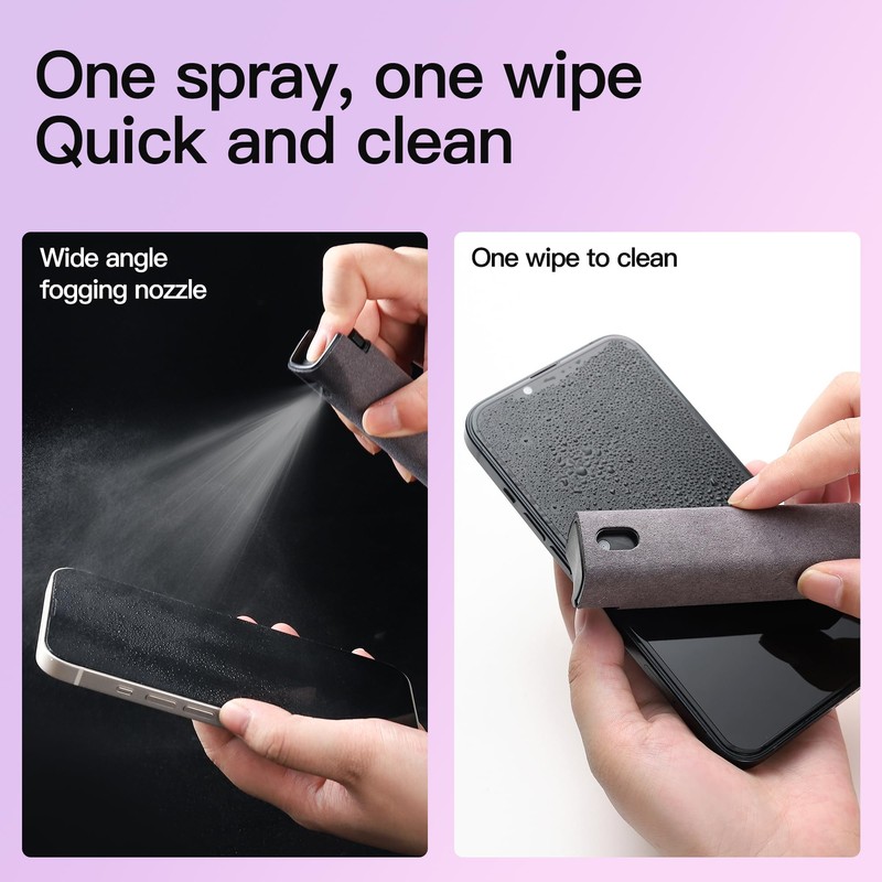 ZERNBER 2 Pcs Screen Cleaner Kit, 3-in-1 Touchscreen Mist Cleaner