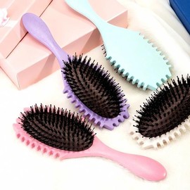 Pig Hair Hair Brush Roll Comb Styling Comb Hair Care Tools Curly Hair Brush Care Products Supplies Green / 돈모 헤어 브러쉬 롤빗 스타 일링 빗 머리카락 관리 도구 곱슬 머리 솔 케어 제품 용품 그린