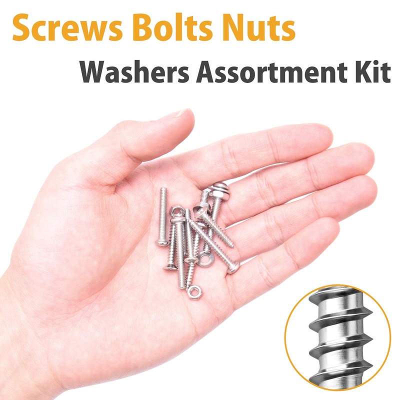 VIGRUE 1,760PCS Screws Bolts Nuts Washers Hardware Assortment Kit (28