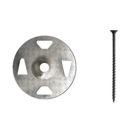 Schluter Kerdi-Board Screws and Washer Set - Fastens Kerdi-Board to Wood Stud Framing - Includes 100 Coarse Thread Screws and 100 Galvanized Steel Washers - KBZS35GT32Z100