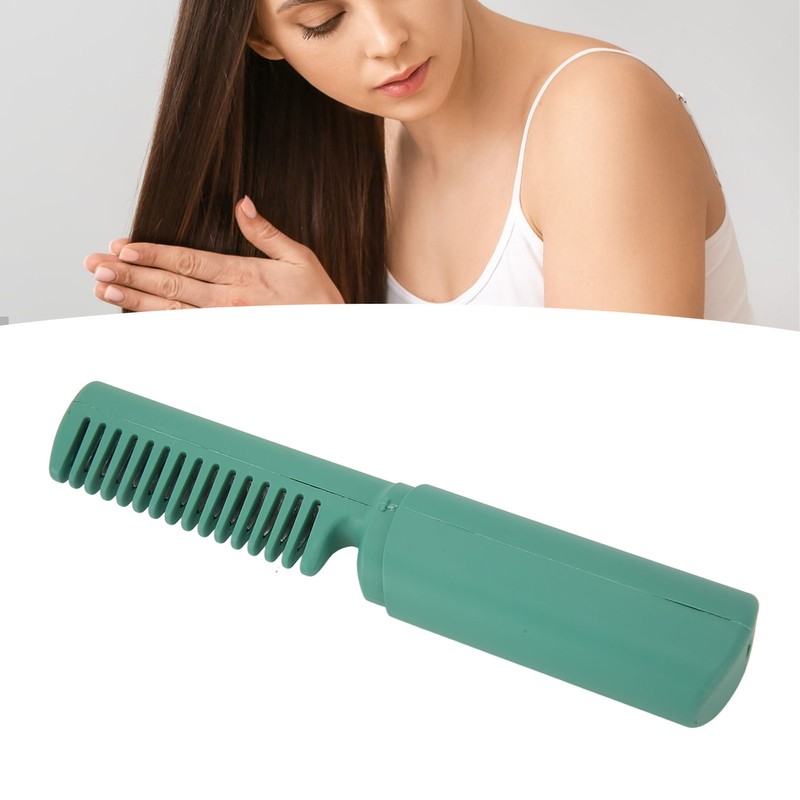 Mini Hair Straightener Brush Wireless Portable Ergonomic Handle Fast Warming