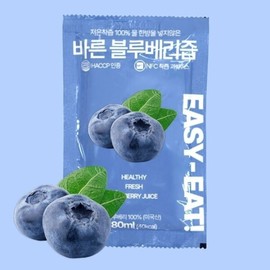 Daegu Department Store Grape One-Song Easy It Bareun Blueberry Juice 80ml 42 Packs (21 Packs 2) / 대구백화점포도한송이이지잇 바른블루베리즙 80ml 42팩(21팩2)