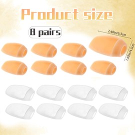 ZcrPrn Bunion Protector, Bunion Pads, 8 Pairs Toe Spacers for Bunions, Relieve Foot Pain from Friction for Women and Men(4 Pairs Skin Tone and 4 Pairs Transparent)