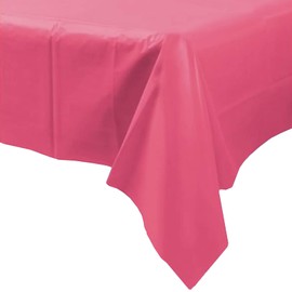 Plastic Disposable Party Tablecloth (Bright Pink) by party tableware