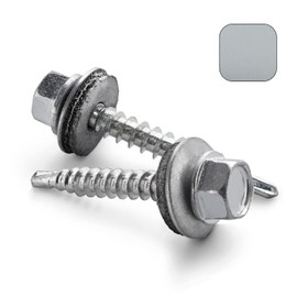 Vooxa Pack of 200 Self-Drilling Trapezoidal Tapping Screws 4.8 x 20 mm with EPDM Sealing Washer, Zinc-Plated Steel without Paint, Hexagonal Head SW8