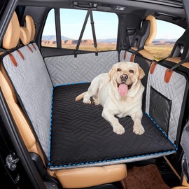 Veitail Dog Mat for Back Seat Extender for Dogs,Dog Bed for Car,Pet Cover for Hammock for Car,Hard Bottom Car Seat Cover for Dogs (Black, for car)