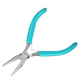 Sky Blue Mini Needle Nose Pliers - 4.5 Inch Jewelry Making Pliers With Comfort Grip Handle