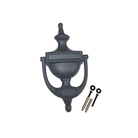 QCAA Solid Brass Door Knocker, Victorian Rope Type, 7-3/8", Matte Black, 1 Pack, Made in Taiwan