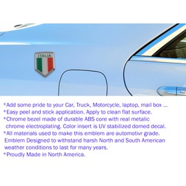Car Chrome Decals CBSHD101A Italia Italy Italian Flag Car Chrome Emblem Decal 3D Sticker