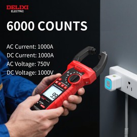 Professional Clamp Meter 1000A AC/DC Amp Clamp Multimeter & 1000V Voltage Tester True RMS, Inrush, VFD, LOZ - Measures Resistance, Temperature, Capacitance and Frequency, MAX/MIN Hold