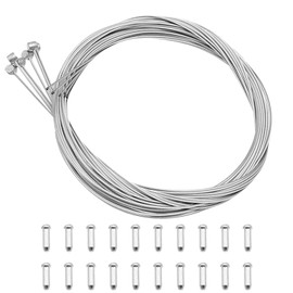 Bicycle Brake Inner Cable Set of 6, End Cap, 20 Pack Bicycle Brake Cable, Shift Inner Cable, Brake Wire, Shift Inner Wire, Brake Cable, Bicycle Parts for Road Bike, Replacement, Bicycle Repair,