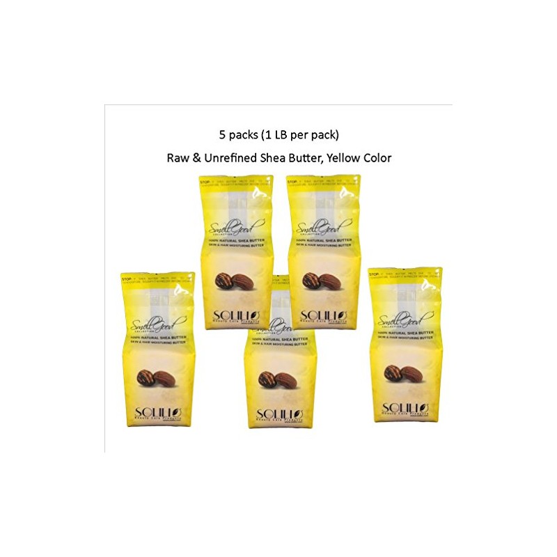 Raw Unrefined African Shea Butter 5lb Block Soft Creamy (YELLOW)