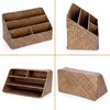 BTSKY Natural Seagrass Woven Wicker Desk Organizer,Mail Sorters with 4