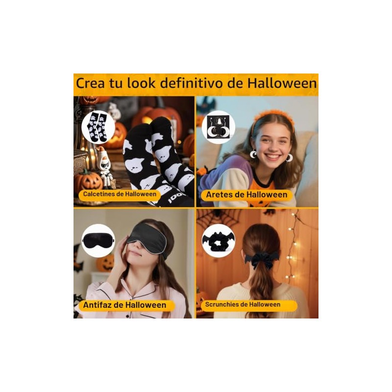 GiftPioneer Cesta de Halloween para Mujer, 11 Piezas con Tazas