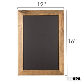 Ilyapa Rustic Wooden Magnetic Kitchen Chalkboard Sign - 12x16 Inch Brown Framed Wall Hanging Chalk Board for Farmhouse Decor, Wedding, Restaurant Menu