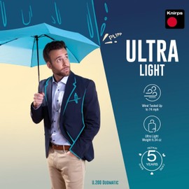 Knirps Ultra U.200 Medium Duomatic Pocket Umbrella - Automatic Open/Close - Storm Resistant - Windproof - Peach