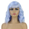 COOINEADER Light Blue Wig with Bangs Soft Short Bob Wigs