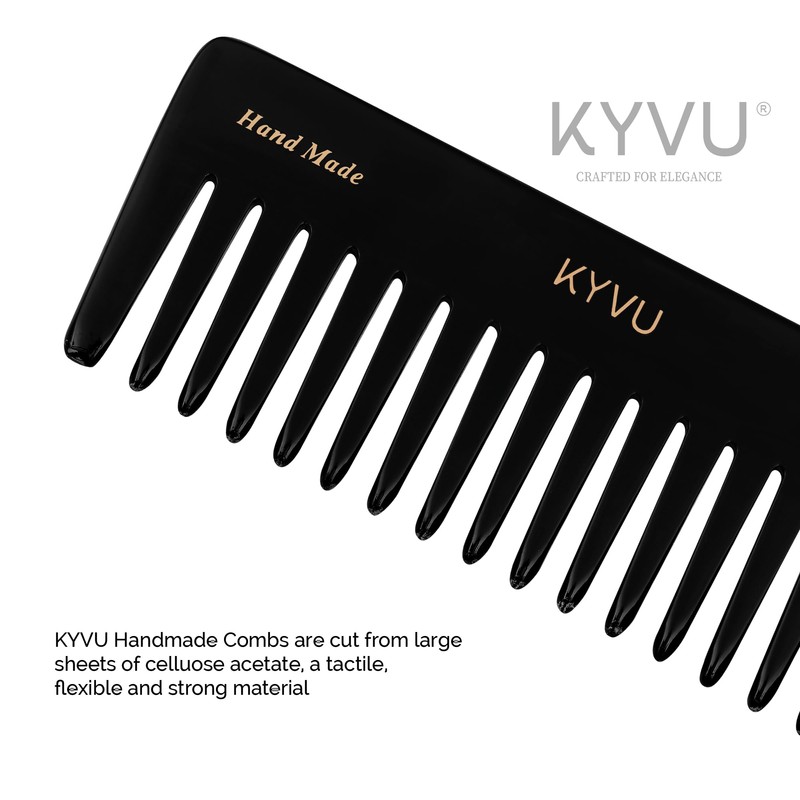 KYVU B22 Black Wide-Tooth Detangling Comb for Curly & Thick