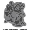'Ice Skating Snowman' Rubber Stamp - Unmounted Design for Crafting