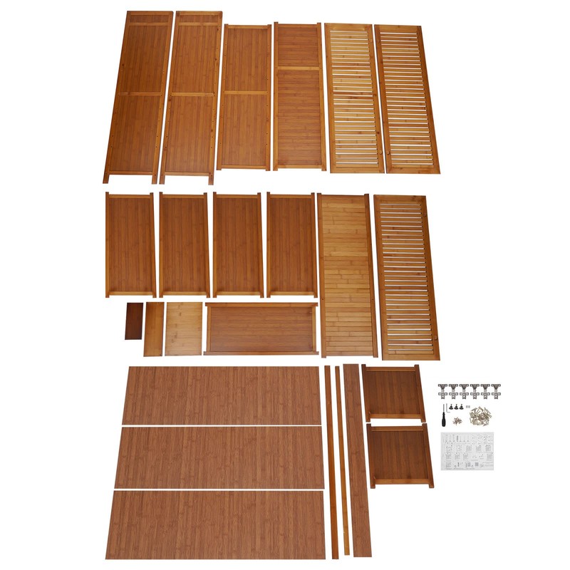ZGEXING 7 Tier Bamboo Shoe Rack, Brown Shoe Storage Cabinet,