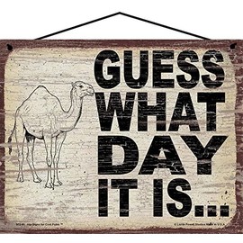 8x10 Vintage Style Camel Sign - Guess What Day It Is, Hump Day Humor, Fun Wall Decor for Home or Office, Unique Conversation Piece