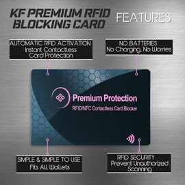 KF-Premium RFID/NFC Anti-Theft Blocking Fraud Protective Cards (Pack of 2) Wallet Protector for Contactless Scam-Proof Credit/Debit Cards, Passports Protection Anti-Fraud RFID Blocking Card (Pink)