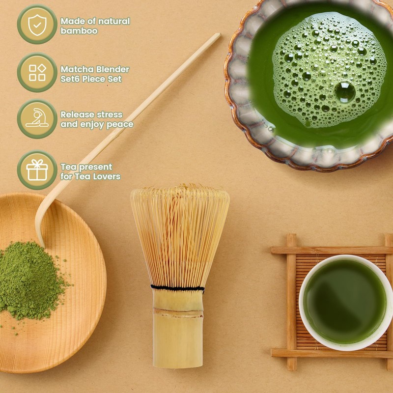 6 Pcs Matcha Kit Elegant Matcha Tea Set with Whisk