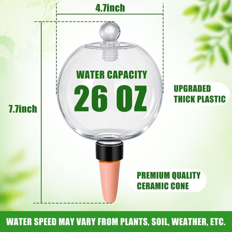 2 Pack 26 oz Extra Large Plant Self Watering Globes