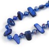 Avalaya Inky Blue Shell Nuggets/Glass Crystal Bead Long Necklace/114cm L