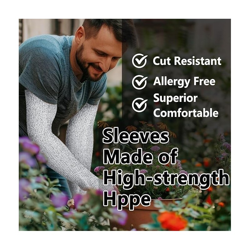 Cut Resistant Arm Work Protection Sleeves, 18 Inch, Level 5