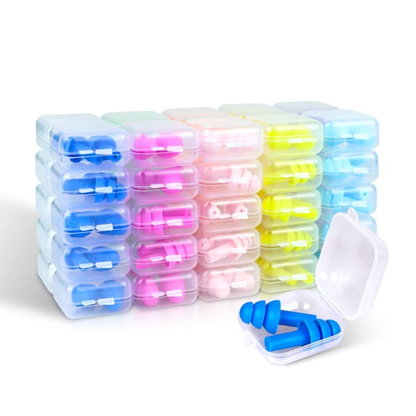 50 Pairs Ear Plugs for Sleeping Noise Cancelling, Reusable Silicone