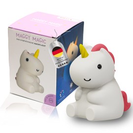 MegaLight LED Nachtlicht Kinder RGB Farbwechsel | Nachtlicht Baby ohne verschluckbare Kleinteile | Stilllicht dimmbar Timer | Nachtlicht Einhorn mit Touch USB | Maggy Magic