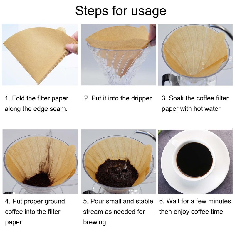 Coffee Filters Cone 01, 100 Count Unbleached Natural Brown 1-2