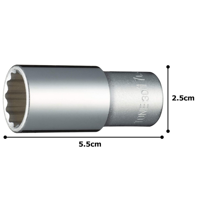 Tone Deep Socket (12 Square) 3D-17L Drive Angle 0.3 inch