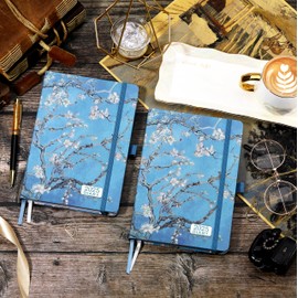 2025 Diary - Diary 2025 A5 Week to View from January 2025 to December 2025, Perfect Diary for Your Daily Planner, 21.3 x 14.7 x 1.6 cm, apricot flower