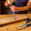 5-Piece Tang Chisel Set Woodworking w/Honing Guide & 2-Sided Sharpening