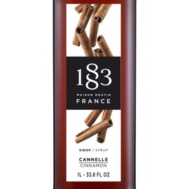1883 Coffee Syrup, Cinnamon Syrup for Drinks, Made in France, 1 Liter Plastic Bottle