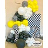 Checkered Number 0 Balloons 40 Inch Giant Race Car Checkered