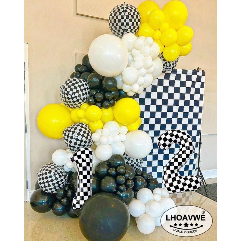 Checkered Number 0 Balloons 40 Inch Giant Race Car Checkered
