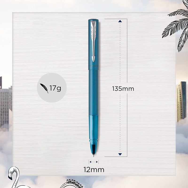 Parker Vector XL Rollerball Pen | Metallic Teal Lacquer on
