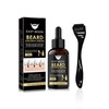 Beard Growth Serum&Beard Massage Derma Roller, Beard Growth Nutrient Oil,