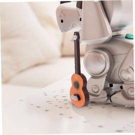 UPKOCH 4 Pcs Mini Guitar Models for Dollhouse Decor, Wooden Light Brown Simulation Guitar Ornaments, Photography Props for Miniature Scenes, Small Musical Instrument Decorations