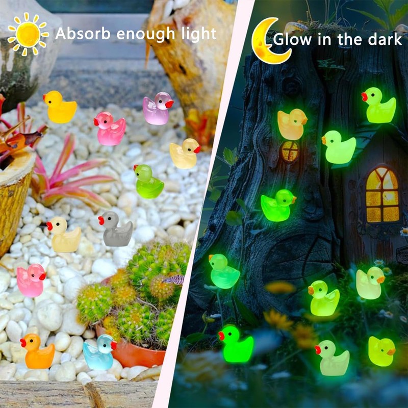 WNXBFO 60 PCS Mini Resin Animals,Resin Animals Mixed,Mini Resin Figures,Glow