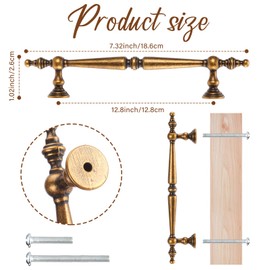 Shimeyao 10 Pack Antique Brass Cabinet Pulls 5"(128 mm) Hole Center Vintage Brass Cabinet Pulls Handles Drawer Handles Closet for Kitchen Bathroom Drawer Dresser Pull Hardware Hole Center