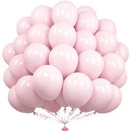 Unisun Pastel Pink Balloons, 50Pcs 12 Inch Macaron Pink Balloons, Latex Rose Balloons for Women Girls Birthday Party Bridal Baby Shower Wedding Hen Party Graduation Anniversary Decorations