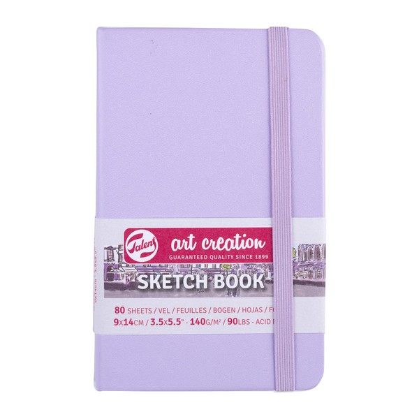 Talens T9314-131M Art Creations Sketchbook, Drawing Notebook, 3.5 x 5.5 inches (9 x 14 cm), Pastel Violet, Thickness: 4.1 oz/sq ft (140 g/m2), Fine, Acid Free Paper, 80 Sheets Bound