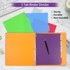 3 Sets Colorful Binder Dividers with Tabs,Plastic Index with 5