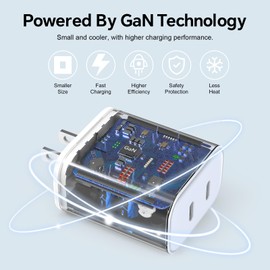 USB C Charger Block, 40W Dual Port Plug Wall Charger Type C Fast Charging for iPhone 16/15 and More Series, Galaxy, Pixel, Compatible with MagSafe